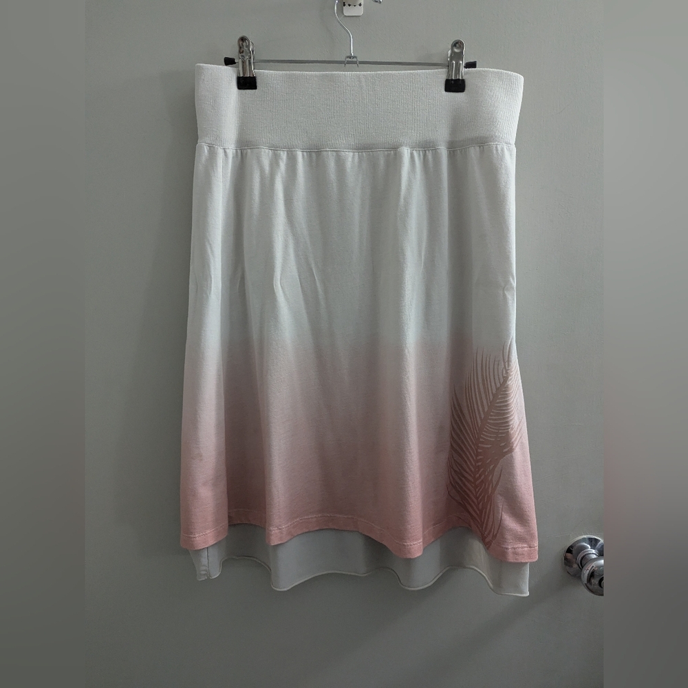 Aem'kei Medium Pink and White A-Line Knee-Length Skirt Beachy Surfer Girl Vibes